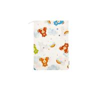 Panini Tessuti Sac de changement de crèche en 100% coton, 34x44 cm, sac porte-vêtements bavoirs, Ourson et arc-en-ciel, Sacchetto, Sac à langer