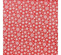 Panini Tessuti, Tissu non tissé avec des flocons de neige blancs - Hauteur 160 cm - Vendu au demi-mètre - Artisanat, Noël, Décorations