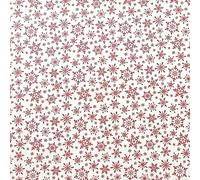 Panini Tessuti, Tissu non tissé avec des flocons de neige rouges - Hauteur 160 cm - Vendu au demi-mètre - Artisanat, Noël, Décorations