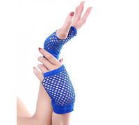 Panja Short Net Gants Résilles Mitaines Courte Extensible (Blanc, Noir, Rouge, Vert, Violet, Jaune, Bleu, Orange, Rose) (Bleu Roy)