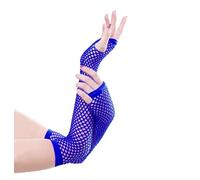 Panja Short Net Gants Résilles Mitaines Longue Extensible (Blanc, Noir, Rouge, Vert, Violet, Jaune, Bleu, Orange, Rose) (Bleu Roy)