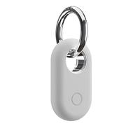 Panjal Samsung Smart Tag2 Coque en silicone souple avec anneau porte-clés | Protection contre les rayures et les chutes pour clés, sacs, bagages et objets de valeur (1 pièce, blanc)