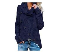 Pankaux De Bouton pour Femmes, Pull À Couche À Manche À Manches Longues Pull Enveloppe, Top À Pull