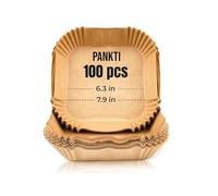 PANKTI Lot de 100 doublures jetables pour friteuse à air comprimé - 16,3 cm carré, résistant à la graisse, papier parchemin de qualité alimentaire, accessoires pour friteuse à air Ninja AF300UK