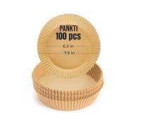 PANKTI Lot de 100 doublures jetables pour friteuse à air comprimé - 16,3 cm - Papier sulfurisé de qualité alimentaire - Accessoires pour friteuse à air comprimé Ninja AF300UK AF400UK, Salter, Tower et
