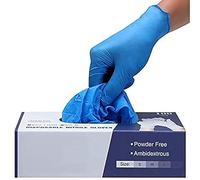 PANKTI Surgicals Powder Free Nitrile Gloves, Food Grade, Hand Disposable Gloves - 100 Count - Blue (100, Large)