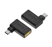 Panlouting Slim Tip Mâle vers USB-C Adaptateur | Convertisseur PD 140W | Pointe Jaune Fine Angle Droit | Puce avec Identification Automatique | pour Thinkpad Laptops