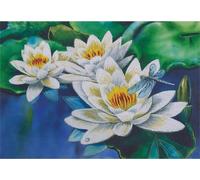 Panna Kit de broderie à plat "Lotus délicat" 19,5x14cm, dessin de broderie pré-dessiné