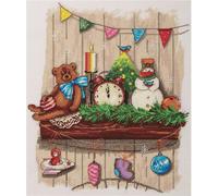 Panna Kit de point de croix "Cheminée Etagère" 28.5x33cm, motif à compter