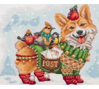 Panna Kit de point de croix "Courrier de Noël", motif à compter, 25,5x22cm