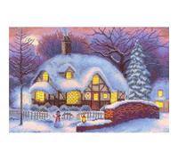 PANNA Kit de point de croix d'or Série Vs-0485 Winter Cottage