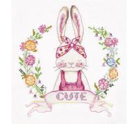 Panna Kit de points de croix "Mignon petit lapin", 20.5x21.5cm, modèle à compter