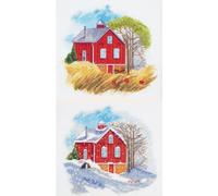Panna Kit de points de croix "Saisons : Automne, hiver" 39x18cm, modèle à compter