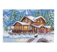 Panna Kit point de croix compté Chalet de montagne 41 x 28 cm