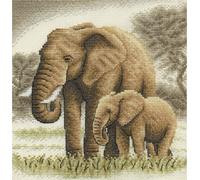 Panna Kit point de croix "éléphants" 19x20cm, modèle à compter