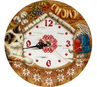 Panna Set Point de Croix Horloge murale "Esprit de maison", motif à compter, 24x24cm