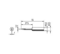 Panne de fer à souder longue durée 2.2mm ERSADUR type 832 Ersa 832 KD LF