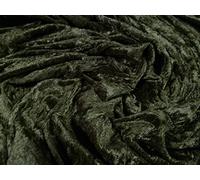 Panné Tissu en velours écrasé pour robe au mètre Uni Vert kaki