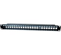Panneau 19" 1U 24 ports STP keystone avec support câbles