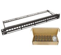 panneau 19' - equipé de 24 noyaux - cat6 - blindés - sans outils - gigamédia panc6s24p