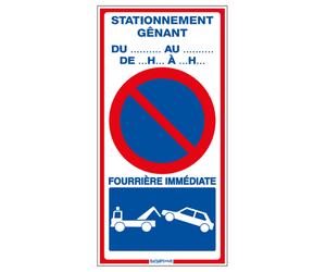 Panneau 2x1 'Stationnement gênant' 400 x 800 mm TALIAPLAST - 620012