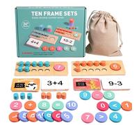 Panneau à cadres en bois,Cadre en bois à cadres - Manipulateurs Cadre Math - Ensemble de cadres pour de maternelle élémentaire 1ère et 2ème année éducative Jouet éducatif pour