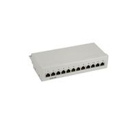 Panneau à connexions, Cat.5e, montage sur table/au mur, 12-port, gris clair RAL7035