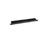 InLine® 76224B Panneau de brassage Cat.6, 24x, 48,26cm (19"), 0.5UH, noir RAL9005