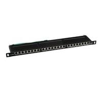 InLine® 76224B Panneau de brassage Cat.6, 24x, 48,26cm (19"), 0.5UH, noir RAL9005