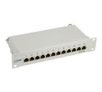 Panneau à connexions InLine®, Cat.6 12x, 10, 1HE, gris clair, RAL7035 G