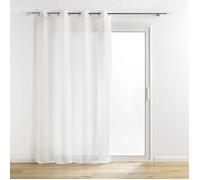 Douceur d'Intérieur, Voilage à Oeillets (140 x 240 cm) Sunline Blanc/Or, Tissé Fils Métallisés