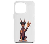 Panneau à Main Cool Doberman Pinscher Rock Punk Dog Graphic avec Coque pour iPhone 13 Pro