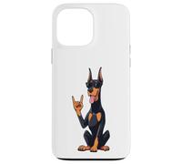 Panneau à Main Cool Doberman Pinscher Rock Punk Dog Graphic avec Coque pour iPhone 13 Pro Max