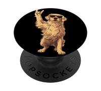 Panneau à Main Cool Golden Retriever Rock Punk Dog Graphic avec PopSockets PopGrip Adhésif