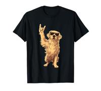 Panneau à Main Cool Golden Retriever Rock Punk Dog Graphic avec T-Shirt