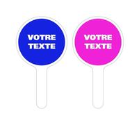 PANNEAU À MAIN PERSONNALISÉ. PANCARTE À MAIN PERSONNALISÉ. PALETTE DE SIGNALISATION PERSONNALISÉ. RAQUETTE PERSONNALISABLE. PANNEAU PERSONNALISABLE À MAIN.
