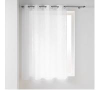 Douceur d'Intérieur – Voilage à œillets Haltona – Effet lin tissé 140 x 180 cm Blanc