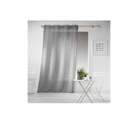 Douceur d'Intérieur - Panneau à œillets Haltona - Effet lin tissé, polyester, gris, 240 x 140 cm