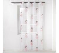 Voilage DOUCEUR D'INTERIEUR Panneau a oeillets 140 x 240 cm voile imprime transfert petite princesse Blanc