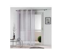 Panneau a oeillets 140 x 240 cm voile sable applique damina Gris Douceur d'Intérieur Gris G