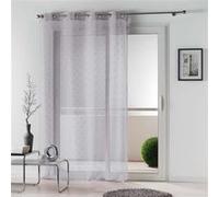 Panneau a oeillets 140 x 240 cm voile sable applique damina Gris Douceur d'Intérieur Gris G