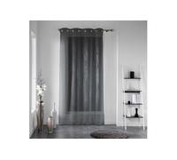 Douceur d'Intérieur Panneau à œillets Filiane voile sable appliqué 140 x 240 cm Anthracite