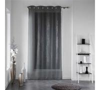 Douceur d'Intérieur Panneau à œillets Filiane voile sable appliqué 140 x 240 cm Anthracite