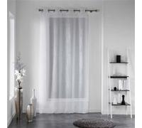 Douceur d'Intérieur Panneau à œillets FILIANE voile sable appliqué Polyester 140 x 240 cm Blanc