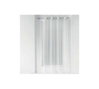 Douceur d'Intérieur – Panneau à œillets 140 x 240 cm – Voile sablé, bande fantaisie étincelle Blanc