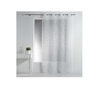Panneau a oeillets 140 x 240 cm voile sable brode petite fleur Blanc/Blanc Douceur d'Intérieur Blanc