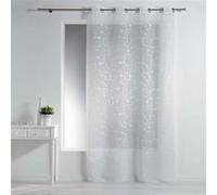 Panneau a oeillets 140 x 240 cm voile sable brode petite fleur Blanc/Blanc Douceur d'Intérieur Blanc