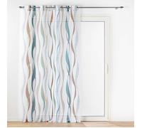 Douceur d'Intérieur, Voilage à Oeillets (140 x 240 cm) Lisana Blanc, Voile Sablé Imprimé