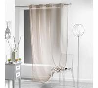 Douceur d'Intérieur Rideau voilage Lisséa à œillets voile sablé 140 x 240 cm Taupe