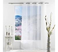 Voilage à oeillets en 240cm sablé SALINA blanc